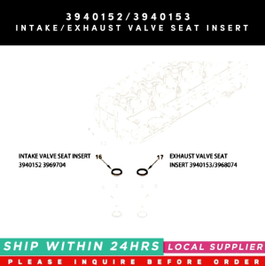6PCS OF INTAKE/EXHAUST VALVE SEAT INSERT 3940152 3940153 [LIMITED STOCK. READY TO SHIP WITHIN 24HRS.] OTHER PART NUMBER: 3969704 5367376/3968074