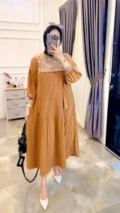 Gamis Midi Dress Wanita & Kaos Knit Rajut Import Motif Cantik