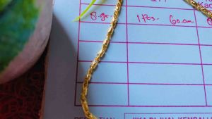 Set kalung bambu pasir dan cincin termewah emas24k import