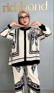 New Oneset Mathani Ruthi Setelan Rayon Diamond Mix Cringkel Wanita Muslimah Full Kancing Busui