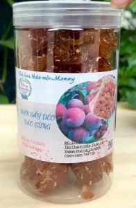 Mận hậu sấy dẻo tẩm gừng vị chua ngọt cay ăn vặt hấp dẫn Thảo mộc Mommy hủ 500g
