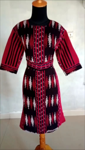 DRESS TENUN WANITA BAJU GAUN PESTA BAJU KONDANGAN BAJU SERAGAM BAJU TENUN ETNIK