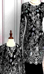 🌹BAJU KURUNG WANITA BLACK🌹 Kurung Lace Plus Size XS (34)-10XL(60) Baju Raya 2025 Pakaian Sedondon Ibu & Anak