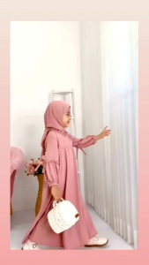 Gamis Anak Perempuan Plus Jilbab Sakura Untuk Usia 4 5 6 7 8 9 Tahun