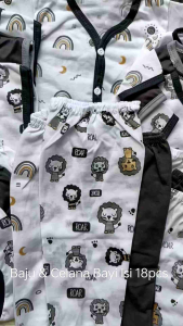 Baju Bayi Laki-laki 0-3 Bulan Isi 18pcs Paket Lahiran Motif Roar