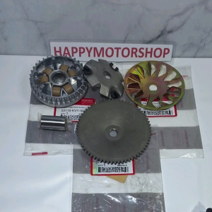 Paket kvy 3 item rumah roller assy & gigi starter motor Beat & Scoopy Karbu