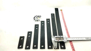 Breket Knalpot Plat Besi Tebal 5mm Lurus Lubang 10mm Panjang 6-30cm
