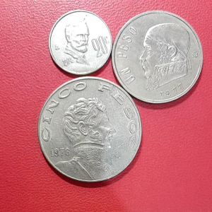 Koin Meksiko Koleksi Kuno Jadul 3 Keping BEKAS