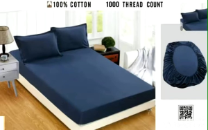 100% Cotton Queen 4in1 /Single Fitted 2in1 Cadar Getah Keliling/Bedsheet Sets/Bedsheet Cadar Plain Pillow Case