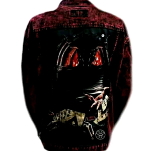 Jaket Denim Stylish: Jaket Pria Sablon Printing Gambar Belakang