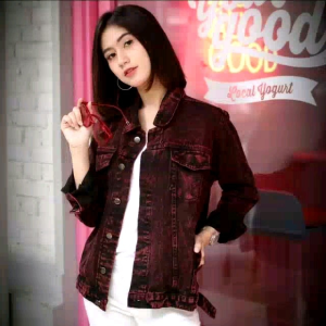 Jaket Jeans Wanita Terbaru Motif Snow Jacket Denim Perempuan Terbaru Saenashop99