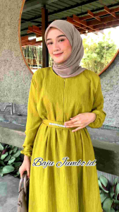 Gamis Ruwy Jumbo XXXL Ld 110 cm Ld 130 cm dan Ld 140 cm Terbaru Busui Free Belt Mutiara Dress Mewah Baby Crush Bigsize