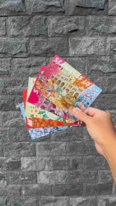 Postcard Design Peranakan Heritage 4 Season of Live Illustration Drawing Color Concept (BUY 10 FREE 1)