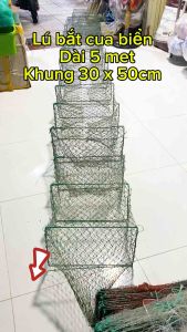 Lú bát quái bắt cua biển Dài 5m lú 18 khung 30 x 50cm mắt lưới 7p(35cm vuông)