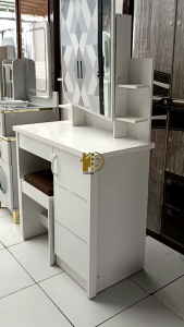HOKIHOME Meja Rias Aesthetic Meja Rias Minimalis Putih Meja Rias Kekinian Meja Rias Knockdown Meja Rias Sliding