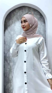 Gamis Rayon Twill Aisyah Fashion Muslim Gamis polos Fashion wanita Muslim terlaris Azziyadah Fashion