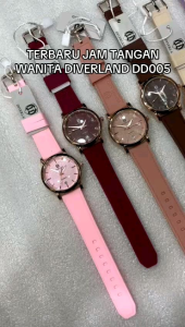 PROMOSI AKHIR TAHUN JAM TANGAN WANITA TERBARU / JAM TANGAN WANITA TAHAN AIR / JAM TANGAN WANITA ORIGINAL / JAM TANGAN KASUAL WANITA DIVERLAND DD005 / TALI RUBER / TANGGAL AKTIF