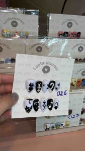 Nail box thiết kế vẽ tay hoạ mèo đen và xương cá dễ thương phong cách douyin 026