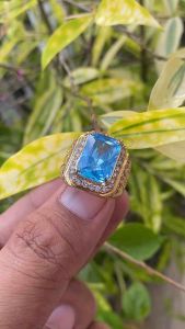 CINCIN BATU BLUE TOPAZ SWISS SUPER MEWAH MINIMALIS TOP QUALITY