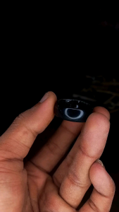 cincin akarbahar polos hitam natural