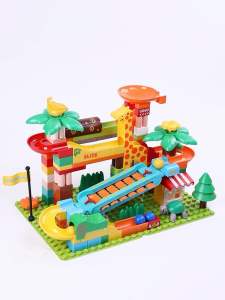 ของเล่นตัวต่อ FEELO 109 Piano Slide Adventure ของเล่นเสริมพัฒนาการ รางลูกแก้ว บล๊อคตัวต่อขนาดใหญ่