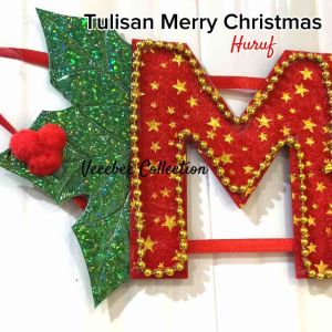 Bunting Flag Huruf Bludru & Kepala Santa: Desain Banner Natal yang Unik