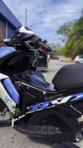 NVX155 V2 V3 / NMAX155 V2 V3 ULMAX CVT CNC SPINNER WITH ALUMINIUM COVER & NETTING NVX V2 V3 NMAX V2 V3 CVT COVER KIPAS DESIGN BUNGA NVX V3 ABS NVX SP