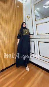Gamis polos tali lonceng | gamis motif terbaru jumbo buat kondangan | gamis wanita viral kekinian