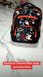 Tas Sekolah Anak SD Kelas 1-6 Laki-laki dan Perempuan Karakter Astronot Motif
