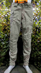 กางเกงรุ่นตุ๊กแกกากี กางเกงตุ๊กแกเข้ารูป ผ้าโทเรกากี