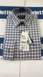 (8P0126)Áo sơ mi Việt Tiến chính hãng tay dài form regular fit hơi ôm 100%cotton