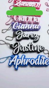 Custom 3D Printed Name Tag Keychain Cursive Unique Gift Bag Tag for Tumbler Bag Accessories
