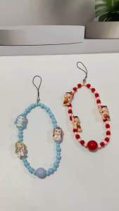 Phonestrap Beads Triple Nezha Fullbody Tali Gantungan HP Karakter Animasi Cartoon Lanyard Phone Strap Handmade Fashion