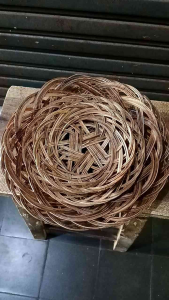 Piring lidi bulat - piring anyaman - piring rotan polos - piring lidi murah