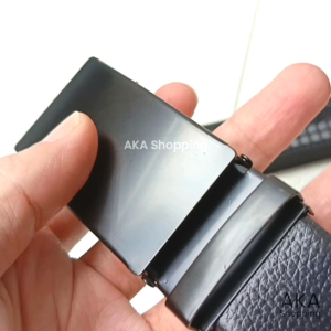 GP REL POLOS | Belts Ikat Pinggang Gesper Otomatis Pria Kulit PU Leather Polos Hitam