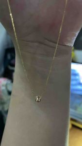 PAWNABLE 18K Gold Foxtail Chain(thin) with 18K Rose Gold Cat’s Eye Pendant ✨