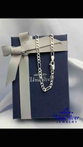 Unisilver 925 Sterling Figaro Mens Necklace MNB23-022022