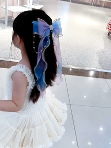 Jepit Rambut Pita Panjang Gradasi/Jepit Rambut Anak Perempuan bisa di ikat
