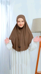Kulsoem - Hijab Instan Medinda Size L - Bergo Melayu Plus Soft Inner - Jilbab Premium Bahan Jersey