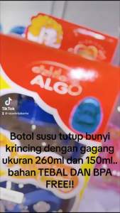 Botol susu tutup bunyi krincing dengan gagang ALG 260ml dan 150ml