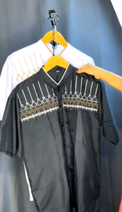 baju koko bordir pria dewasa lengan pendek matt katun
