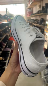 PALLAS X SERIES Kasut Sekolah Putih Tali Tapak Merah School White Shoes