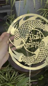 แสตนเลสฉลุลาย ปลามลคล ความหนา 0.8 mm ขนาด 1x1 เมตร ฉลุลายแสตนเลส ตกแต่งประตู หน้าต่าง ตกแต่งประตูแสตนเลส