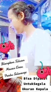 Blangkon Sablon Emas Prabu Siliwangi Dan Kujang Katun Halus Awet Bisa Dicuci