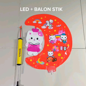 LED + (SEDANG) BALON STIK ANGEL BULAN SEDANG 41cm x 55cm. 1pak/20pc=