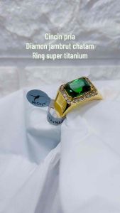 Cincin pria jambrut chatam ring titanium super