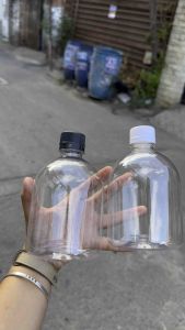 CHAI NHỰA TRÒN LÙN 500ML KÈM NẮP