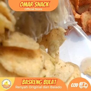 Keripik Basreng Bulat Tipis Pedas original Daun Jeruk