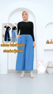 ALYSHA JEANS KULOT STANDAR FULL KARET TALI SERUT DEWASA CASUAL STYLE
