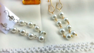 Hijabnur1 - Sepasang Anting Hijab Mutiara Panjang Handmade